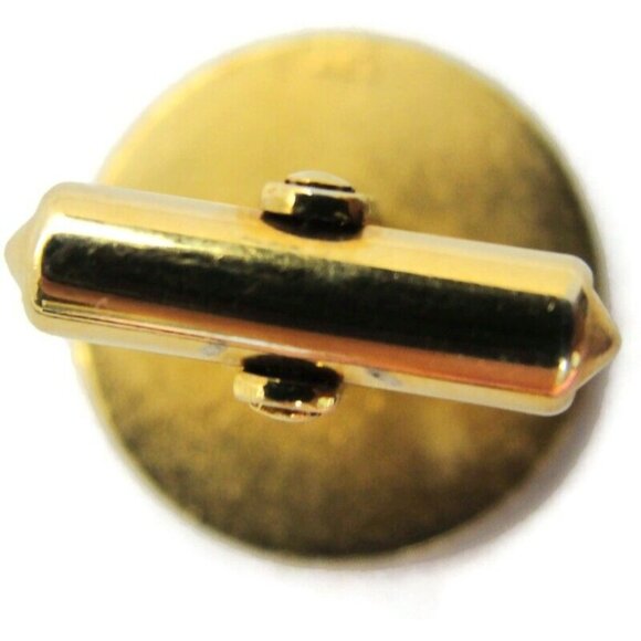 Red White Enamel Checkered Crest 1/20 12Kt Yellow Gold Filled Cufflinks Round - Picture 10 of 10